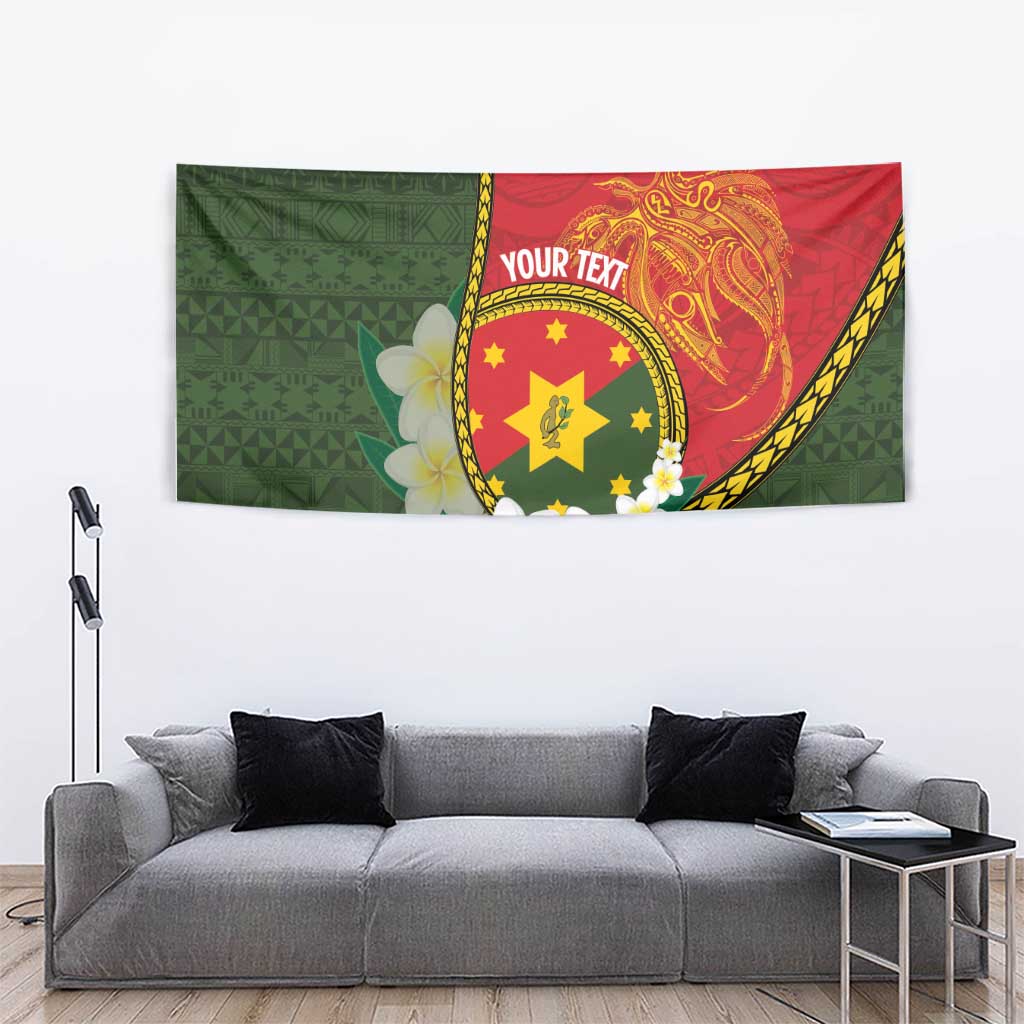 Personalised PNG Isten Hailans Provins Tapestry Papua New Guinea Plumeria Melanesian Pattern LT14 - Polynesian Pride