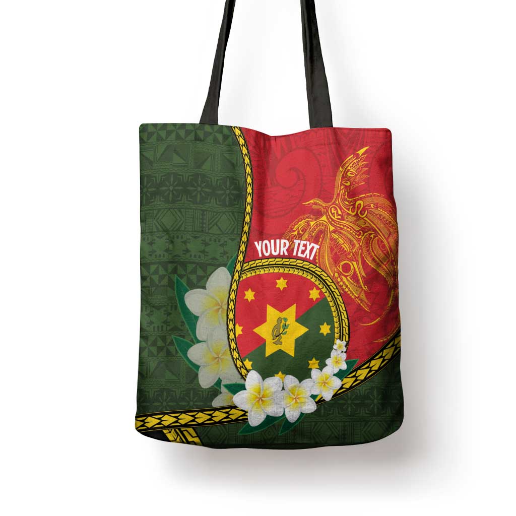Personalised PNG Isten Hailans Provins Tote Bag Papua New Guinea Plumeria Melanesian Pattern LT14 - Polynesian Pride