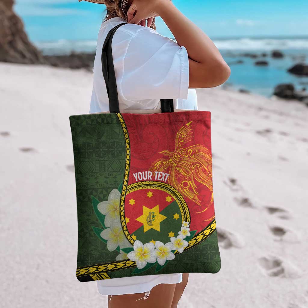 Personalised PNG Isten Hailans Provins Tote Bag Papua New Guinea Plumeria Melanesian Pattern LT14 - Polynesian Pride