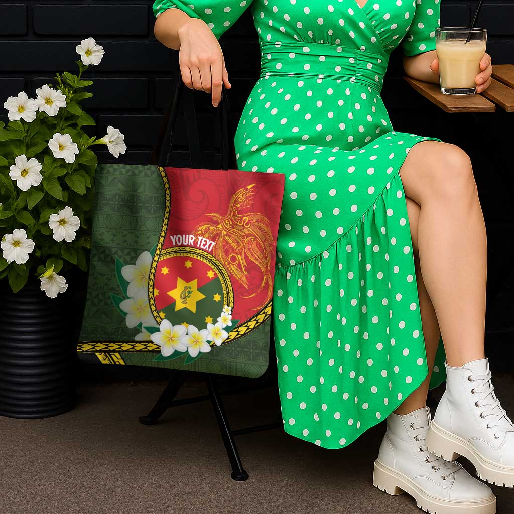 Personalised PNG Isten Hailans Provins Tote Bag Papua New Guinea Plumeria Melanesian Pattern LT14 - Polynesian Pride