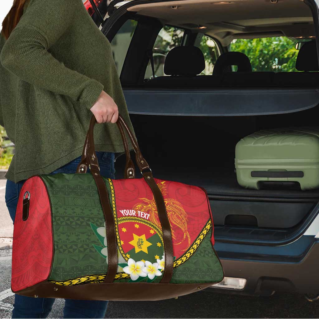 Personalised PNG Isten Hailans Provins Travel Bag Papua New Guinea Plumeria Melanesian Pattern LT14 - Polynesian Pride