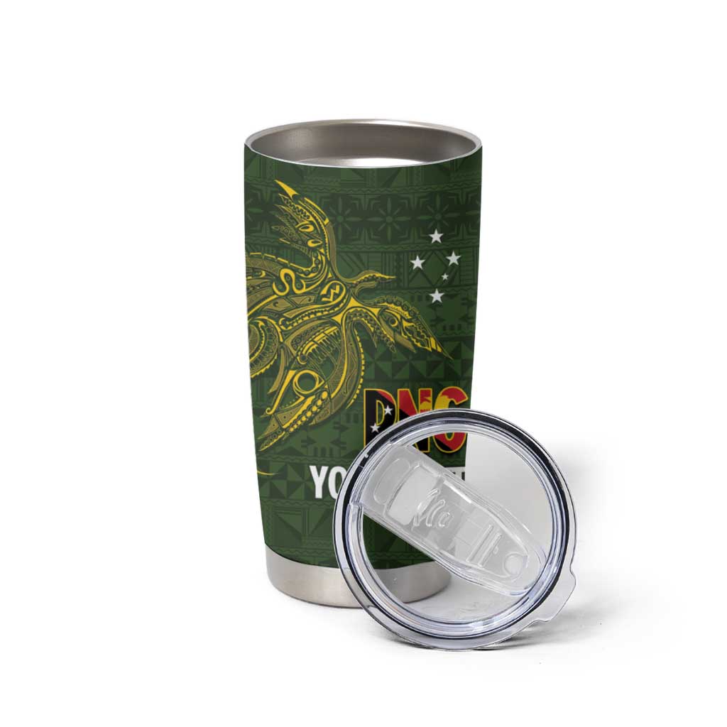 Personalised PNG Isten Hailans Provins Tumbler Cup Papua New Guinea Plumeria Melanesian Pattern LT14 - Polynesian Pride