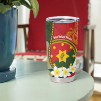 Personalised PNG Isten Hailans Provins Tumbler Cup Papua New Guinea Plumeria Melanesian Pattern LT14 - Polynesian Pride