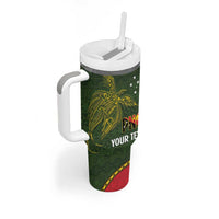 Personalised PNG Isten Hailans Provins Tumbler With Handle Papua New Guinea Plumeria Melanesian Pattern LT14 - Polynesian Pride