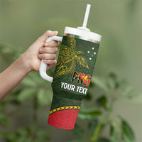 Personalised PNG Isten Hailans Provins Tumbler With Handle Papua New Guinea Plumeria Melanesian Pattern LT14 - Polynesian Pride