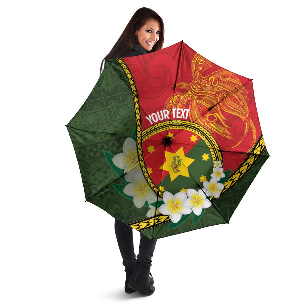 Personalised PNG Isten Hailans Provins Umbrella Papua New Guinea Plumeria Melanesian Pattern LT14 - Polynesian Pride