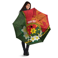 Personalised PNG Isten Hailans Provins Umbrella Papua New Guinea Plumeria Melanesian Pattern LT14 - Polynesian Pride