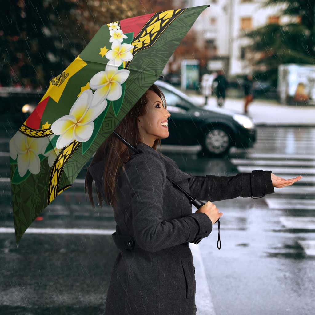 Personalised PNG Isten Hailans Provins Umbrella Papua New Guinea Plumeria Melanesian Pattern LT14 - Polynesian Pride