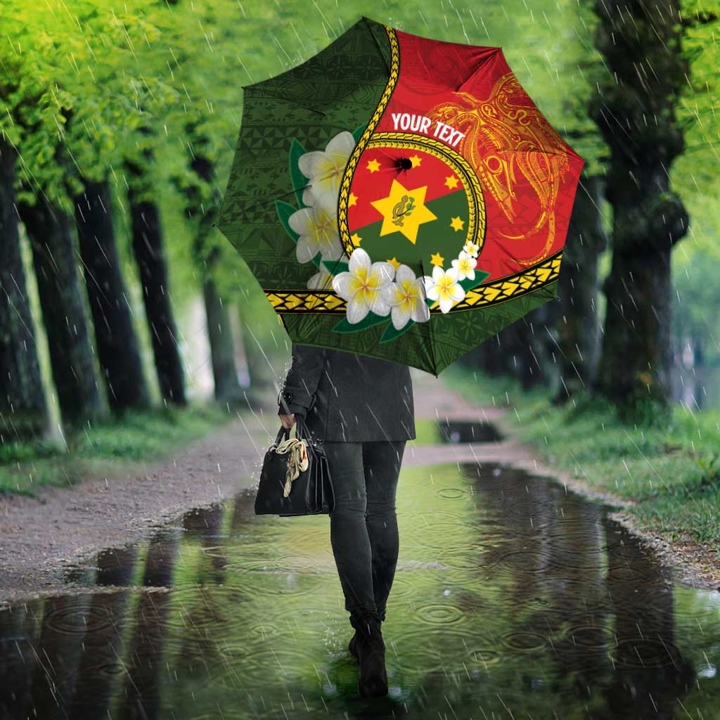 Personalised PNG Isten Hailans Provins Umbrella Papua New Guinea Plumeria Melanesian Pattern LT14 - Polynesian Pride