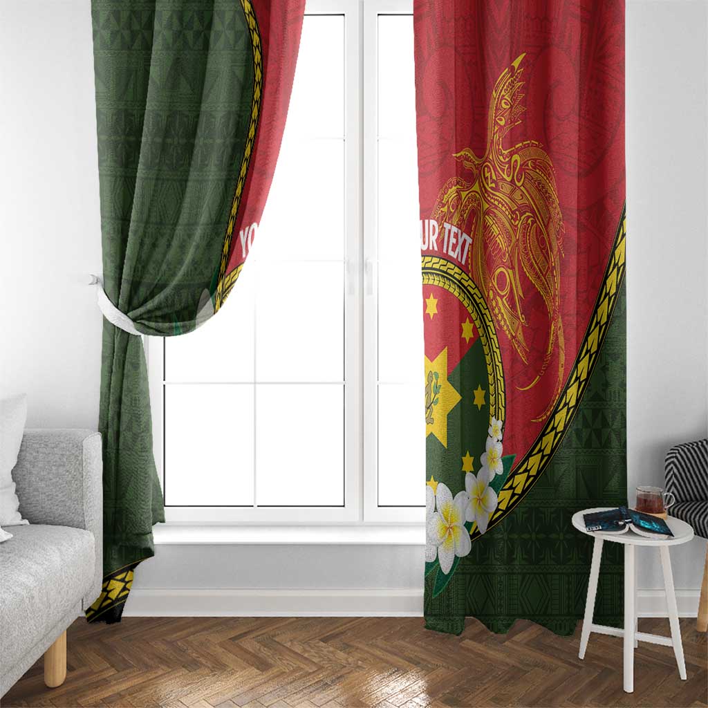 Personalised PNG Isten Hailans Provins Window Curtain Papua New Guinea Plumeria Melanesian Pattern LT14 - Polynesian Pride