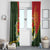 Personalised PNG Isten Hailans Provins Window Curtain Papua New Guinea Plumeria Melanesian Pattern - Polynesian Pride