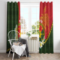 Personalised PNG Isten Hailans Provins Window Curtain Papua New Guinea Plumeria Melanesian Pattern LT14 - Polynesian Pride