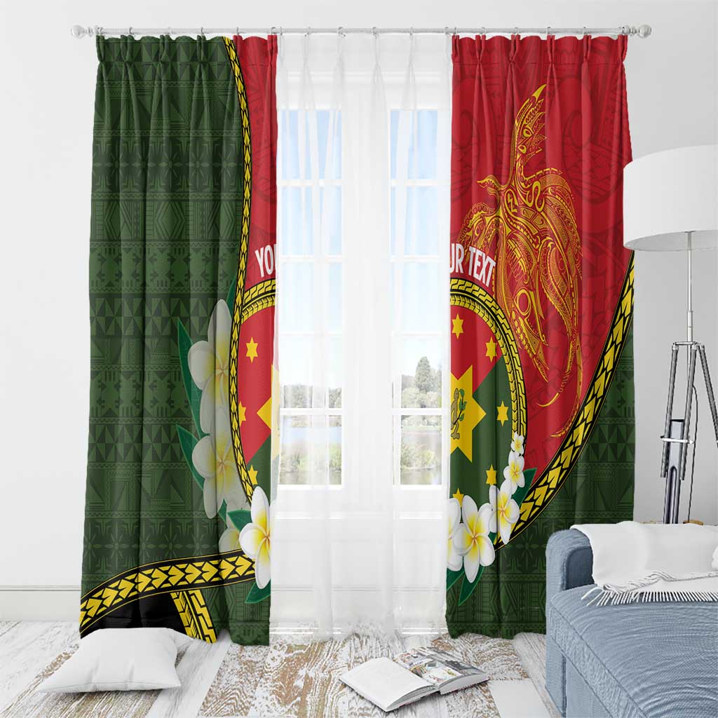 Personalised PNG Isten Hailans Provins Window Curtain Papua New Guinea Plumeria Melanesian Pattern LT14 - Polynesian Pride