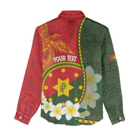 Personalised PNG Isten Hailans Provins Women Casual Shirt Papua New Guinea Plumeria Melanesian Pattern LT14 - Polynesian Pride