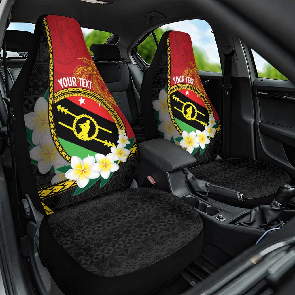 Personalised PNG Sauten Hailans Car Seat Cover Papua New Guinea Plumeria Melanesian Pattern LT14 One Size Red - Polynesian Pride