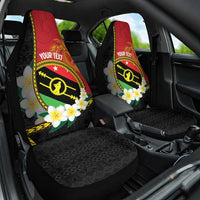 Personalised PNG Sauten Hailans Car Seat Cover Papua New Guinea Plumeria Melanesian Pattern LT14 One Size Red - Polynesian Pride