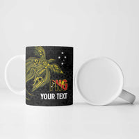 Personalised PNG Sauten Hailans Ceramic Mug Papua New Guinea Plumeria Melanesian Pattern - Polynesian Pride