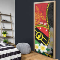 Personalised PNG Sauten Hailans Door Cover Papua New Guinea Plumeria Melanesian Pattern LT14 - Polynesian Pride