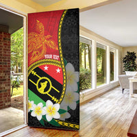 Personalised PNG Sauten Hailans Door Cover Papua New Guinea Plumeria Melanesian Pattern LT14 - Polynesian Pride