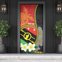 Personalised PNG Sauten Hailans Door Cover Papua New Guinea Plumeria Melanesian Pattern LT14 - Polynesian Pride