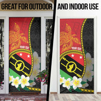Personalised PNG Sauten Hailans Door Cover Papua New Guinea Plumeria Melanesian Pattern LT14 - Polynesian Pride
