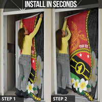 Personalised PNG Sauten Hailans Door Cover Papua New Guinea Plumeria Melanesian Pattern LT14 - Polynesian Pride