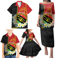 Personalised PNG Sauten Hailans Family Matching Puletasi and Hawaiian Shirt Papua New Guinea Plumeria Melanesian Pattern LT14 - Polynesian Pride