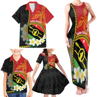 Personalised PNG Sauten Hailans Family Matching Tank Maxi Dress and Hawaiian Shirt Papua New Guinea Plumeria Melanesian Pattern LT14 - Polynesian Pride