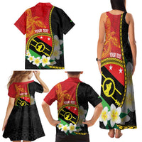 Personalised PNG Sauten Hailans Family Matching Tank Maxi Dress and Hawaiian Shirt Papua New Guinea Plumeria Melanesian Pattern LT14 - Polynesian Pride