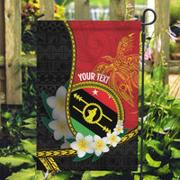 Personalised PNG Sauten Hailans Garden Flag Papua New Guinea Plumeria Melanesian Pattern LT14 Garden Flag Red - Polynesian Pride