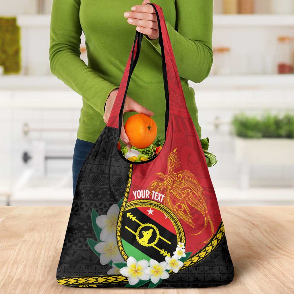 Personalised PNG Sauten Hailans Grocery Bag Papua New Guinea Plumeria Melanesian Pattern LT14 - Polynesian Pride