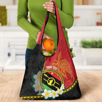 Personalised PNG Sauten Hailans Grocery Bag Papua New Guinea Plumeria Melanesian Pattern LT14 - Polynesian Pride