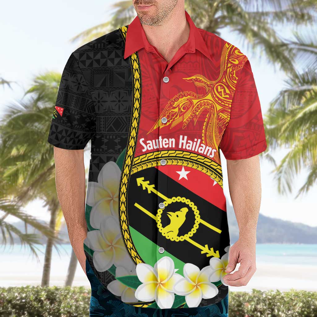 Personalised PNG Sauten Hailans Hawaiian Shirt Papua New Guinea Plumeria Melanesian Pattern LT14 - Polynesian Pride