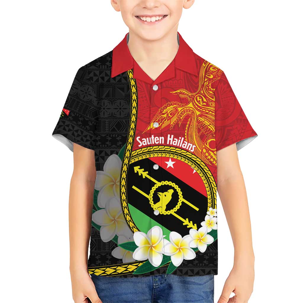 Personalised PNG Sauten Hailans Hawaiian Shirt Papua New Guinea Plumeria Melanesian Pattern LT14 - Polynesian Pride