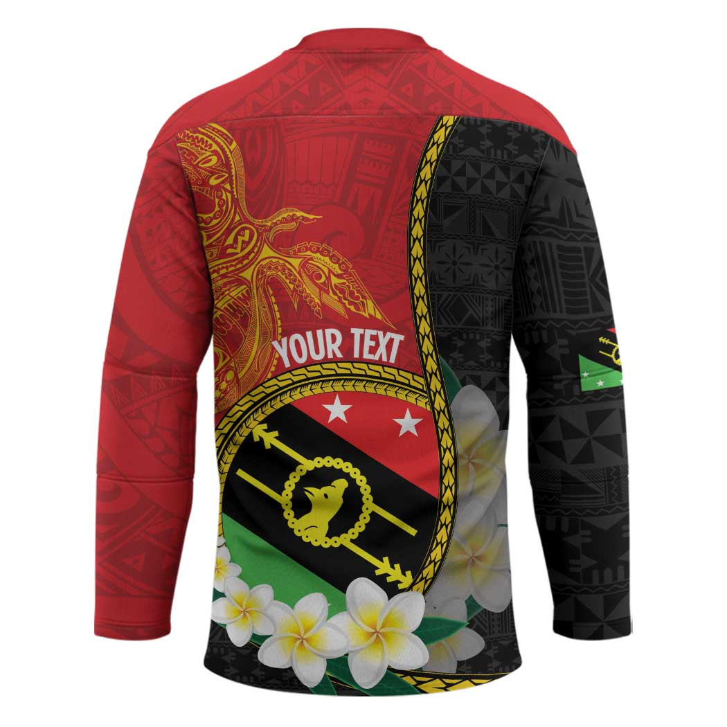 Personalised PNG Sauten Hailans Hockey Jersey Papua New Guinea Plumeria Melanesian Pattern LT14 - Polynesian Pride