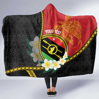 Personalised PNG Sauten Hailans Hooded Blanket Papua New Guinea Plumeria Melanesian Pattern LT14 One Size Red - Polynesian Pride