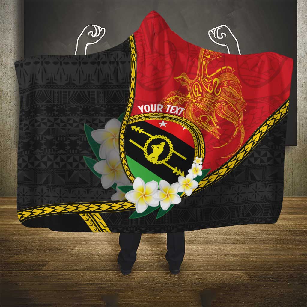 Personalised PNG Sauten Hailans Hooded Blanket Papua New Guinea Plumeria Melanesian Pattern LT14 - Polynesian Pride