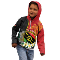 Personalised PNG Sauten Hailans Kid Hoodie Papua New Guinea Plumeria Melanesian Pattern LT14 - Polynesian Pride