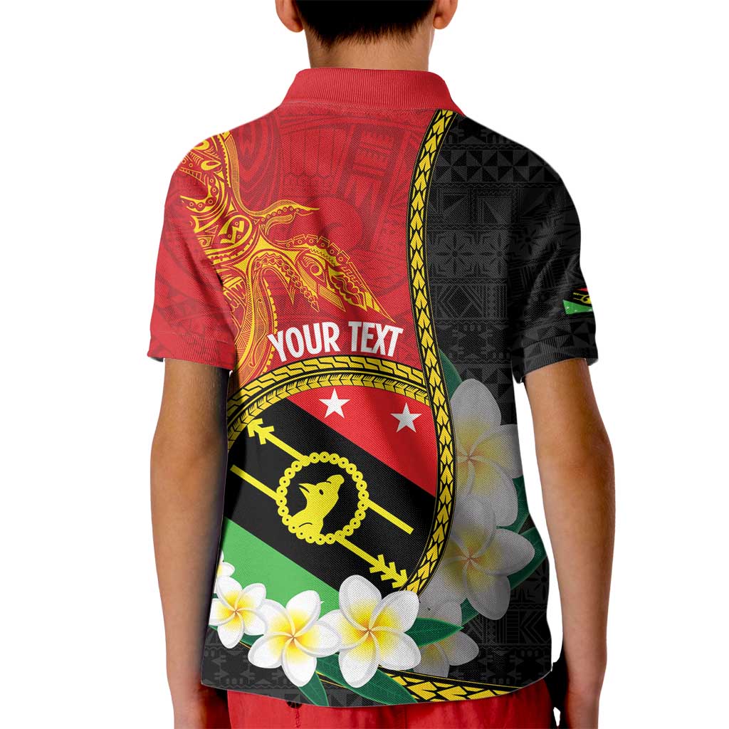 Personalised PNG Sauten Hailans Kid Polo Shirt Papua New Guinea Plumeria Melanesian Pattern LT14 - Polynesian Pride
