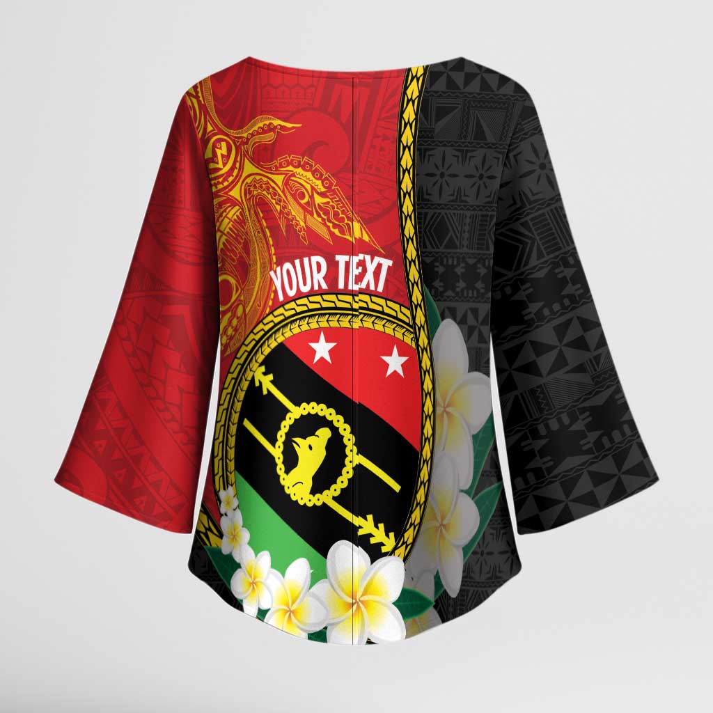 Personalised PNG Sauten Hailans Kimono Sleeve Blouse Papua New Guinea Plumeria Melanesian Pattern LT14 - Polynesian Pride