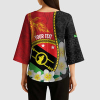 Personalised PNG Sauten Hailans Kimono Sleeve Blouse Papua New Guinea Plumeria Melanesian Pattern LT14 - Polynesian Pride