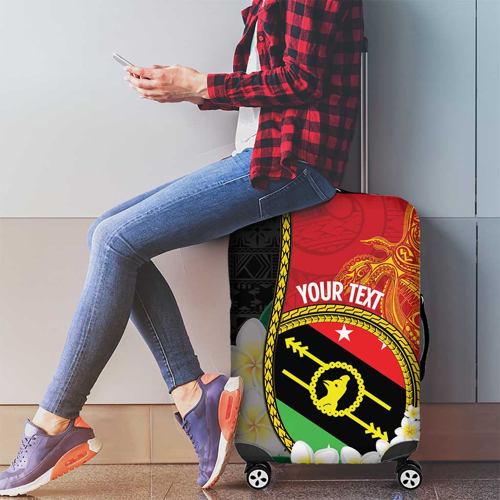 Personalised PNG Sauten Hailans Luggage Cover Papua New Guinea Plumeria Melanesian Pattern LT14 - Polynesian Pride