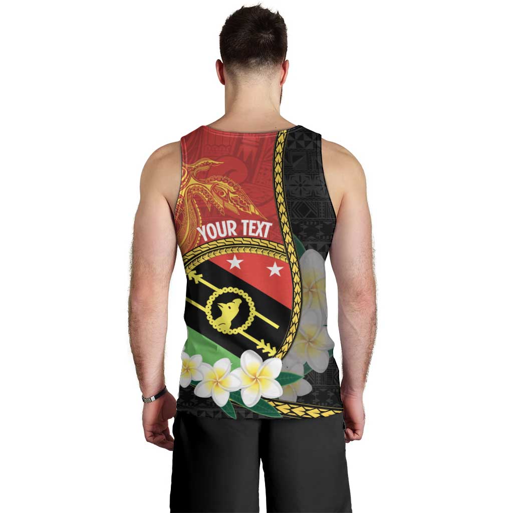 Personalised PNG Sauten Hailans Men Tank Top Papua New Guinea Plumeria Melanesian Pattern LT14 - Polynesian Pride
