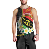 Personalised PNG Sauten Hailans Men Tank Top Papua New Guinea Plumeria Melanesian Pattern LT14 - Polynesian Pride