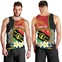 Personalised PNG Sauten Hailans Men Tank Top Papua New Guinea Plumeria Melanesian Pattern LT14 - Polynesian Pride