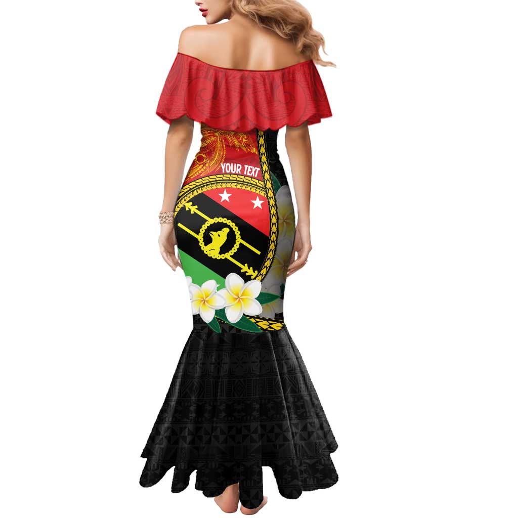 Personalised PNG Sauten Hailans Mermaid Dress Papua New Guinea Plumeria Melanesian Pattern LT14 - Polynesian Pride