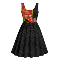 Personalised PNG Sauten Hailans Midi Dress Papua New Guinea Plumeria Melanesian Pattern LT14 - Polynesian Pride
