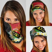PNG Sauten Hailans Neck Gaiter Papua New Guinea Plumeria Melanesian Pattern LT14