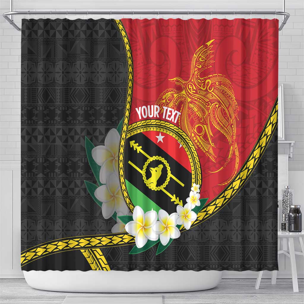 Personalised PNG Sauten Hailans Shower Curtain Papua New Guinea Plumeria Melanesian Pattern LT14 - Polynesian Pride