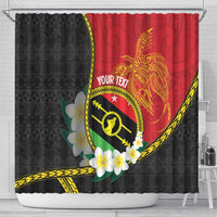 Personalised PNG Sauten Hailans Shower Curtain Papua New Guinea Plumeria Melanesian Pattern LT14 - Polynesian Pride